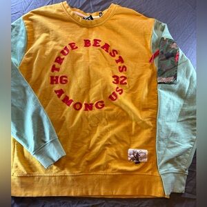 Hustle Gang Crewneck Sweatshirt Size 2X Multicolor with embroidered front. EUC!